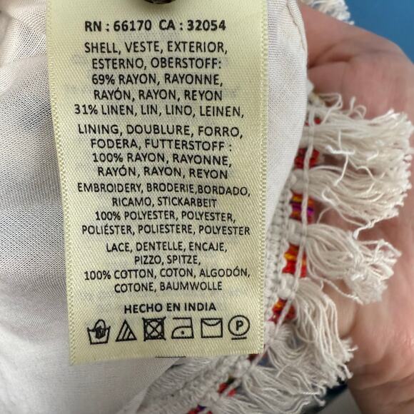 Anthropologie Akemi + Kin Reagan Embroidered Shift Dress White Sleeveless Sz 2 - Picture 5 of 16